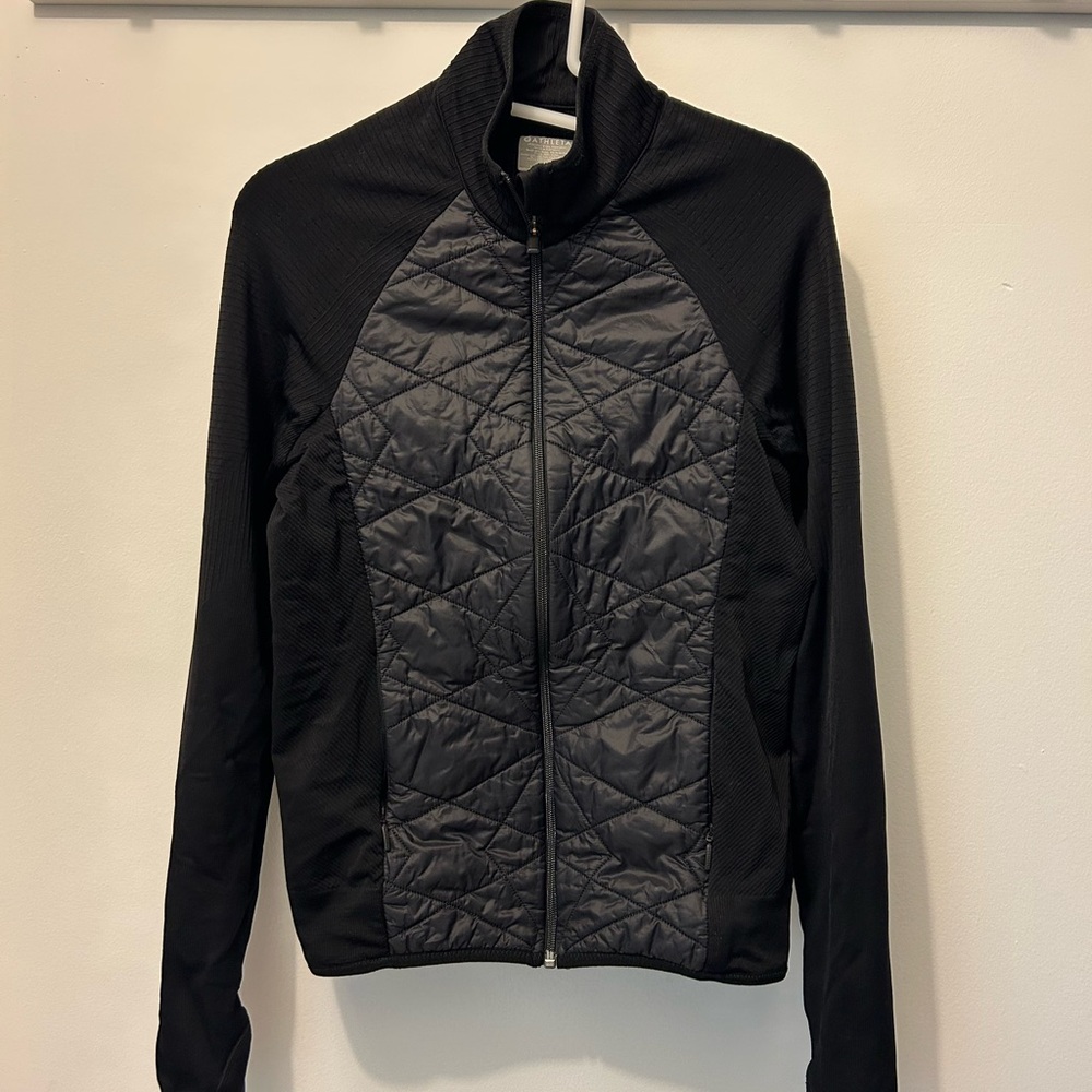 Athleta Black Ribbed Light Jacket - image 1